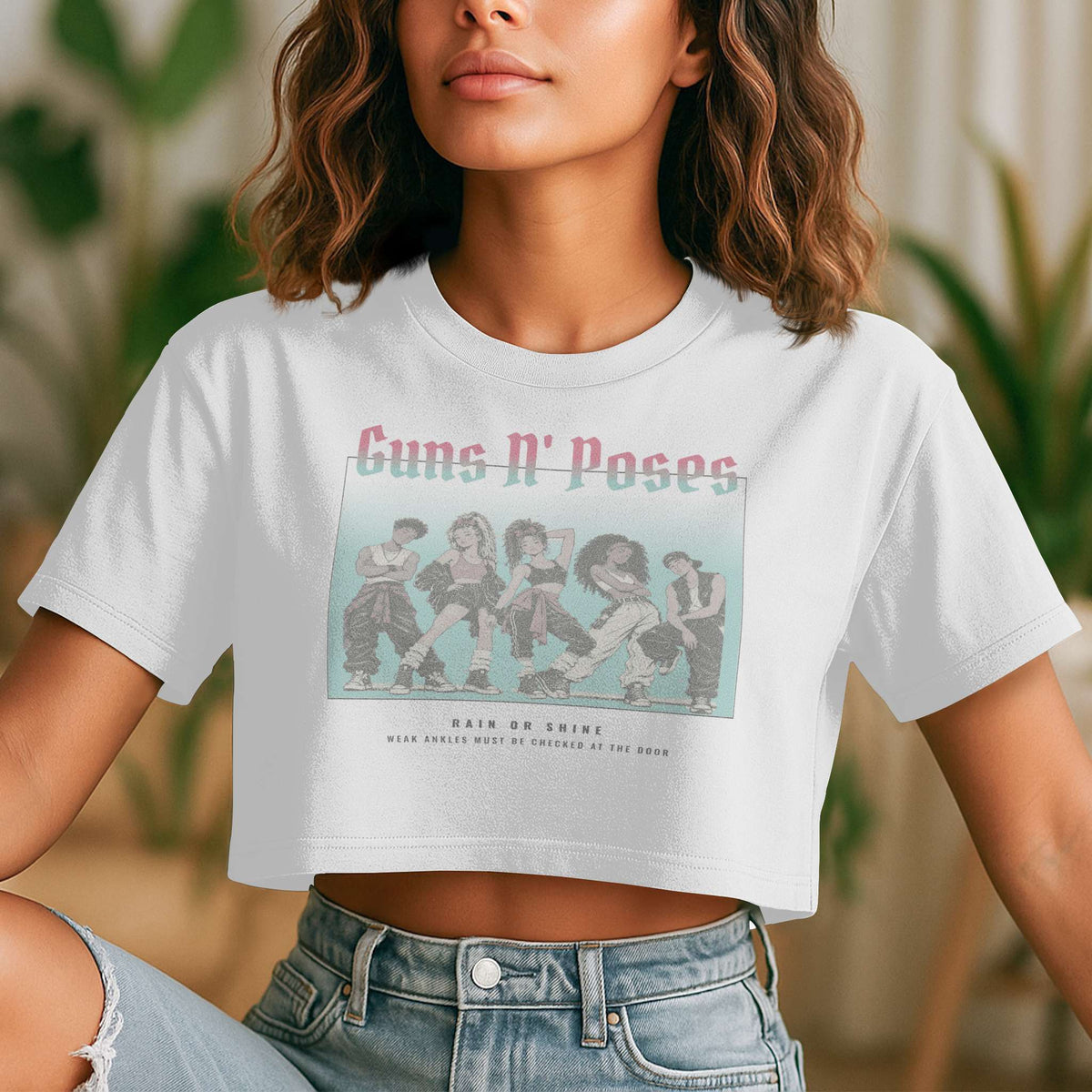 Gun's and Poses Women's Flowy Cropped Tee