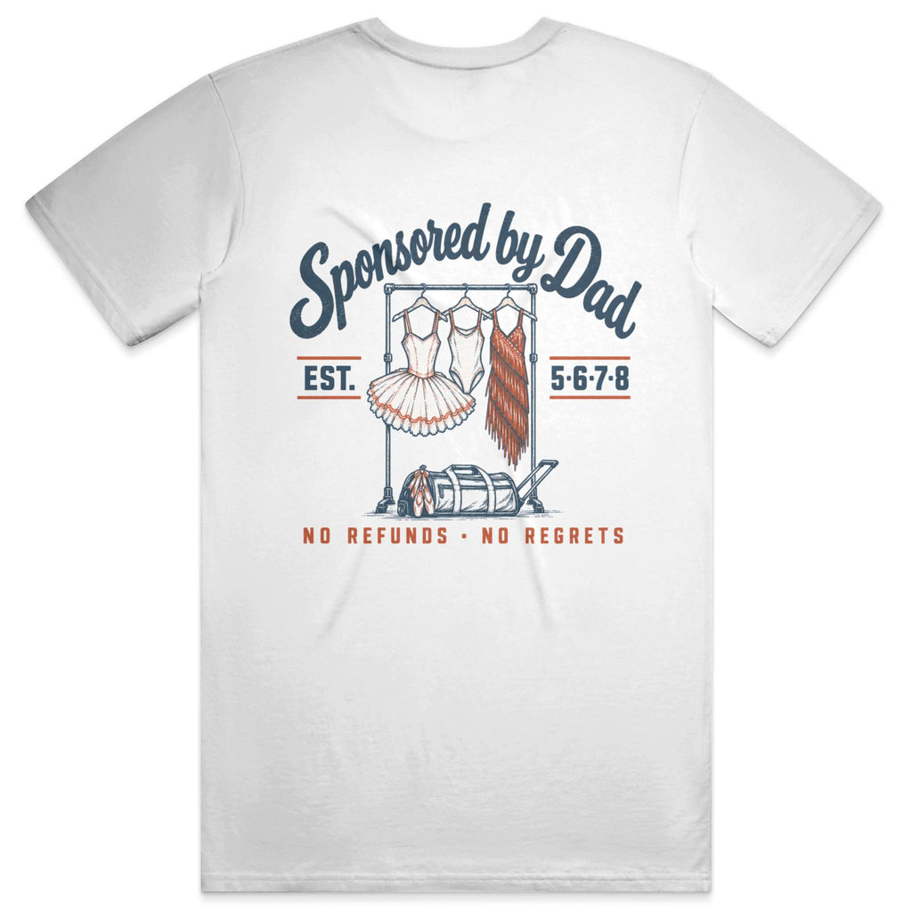 Dance Dad men's graphic T-shirt in white