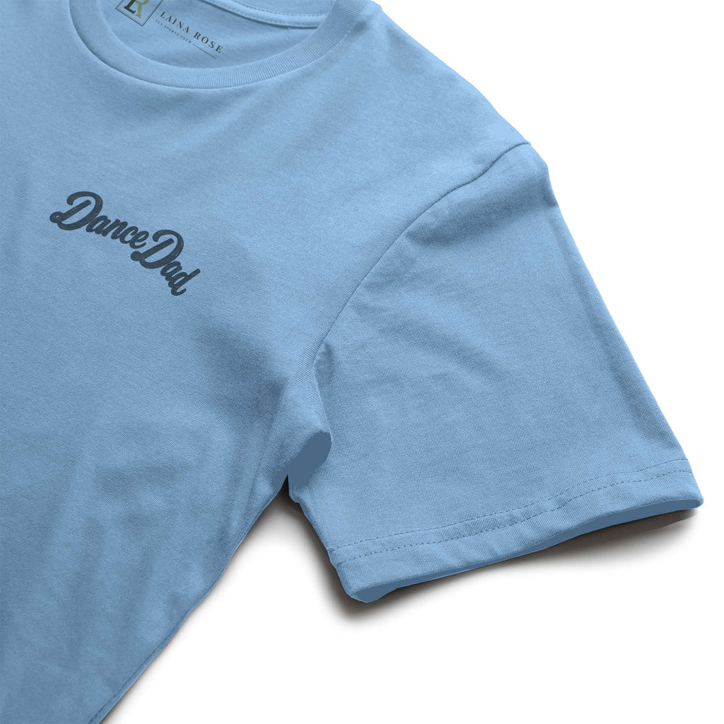 Dance Dad men's graphic T-shirt in baby blue