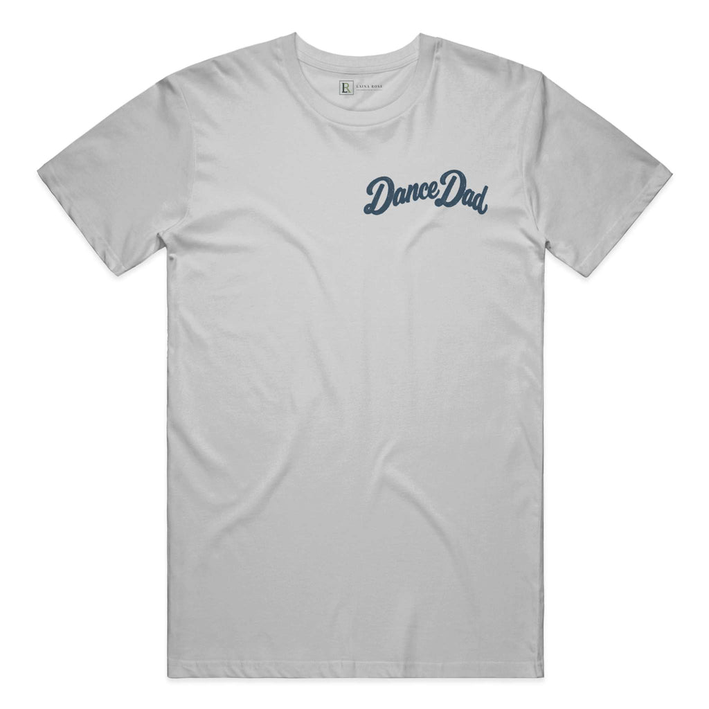 Dance Dad men's graphic T-shirt in silver