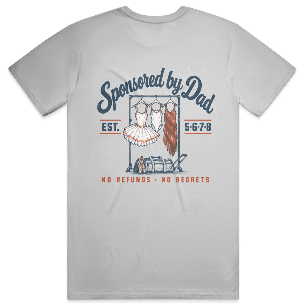 Dance Dad men's graphic T-shirt in silver