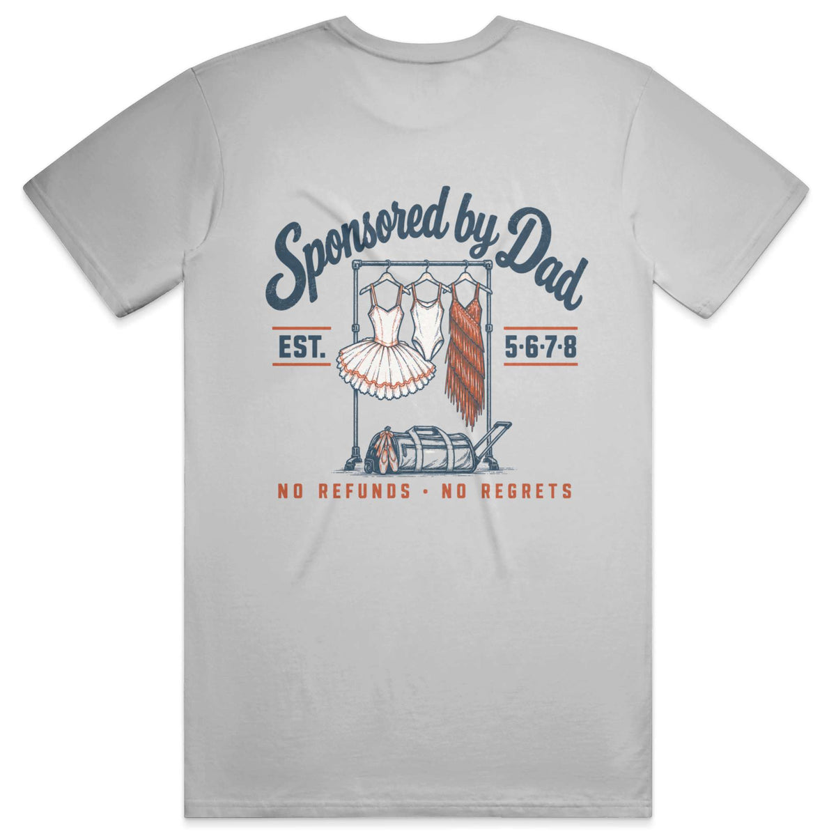 Dance Dad men's graphic T-shirt in silver